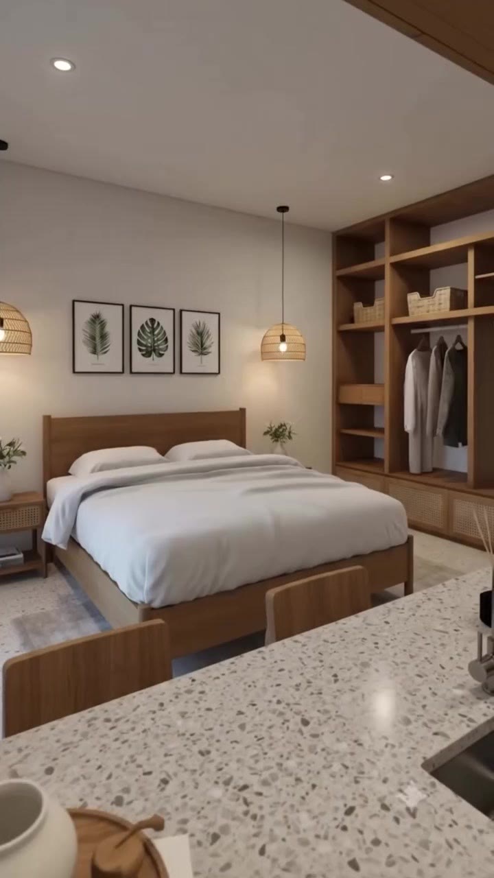 Aira bedroom with walk-in wardrobe — render